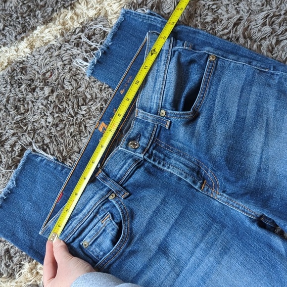 7 For All Mankind The Ankle Skinny Distressed Hem Denim Jean Size 26 - Picture 3 of 8
